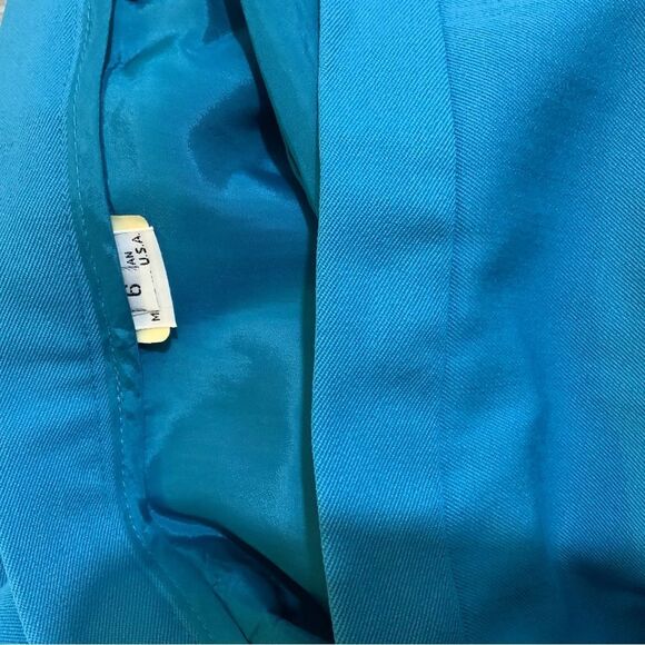 Christian Dior Skirt Suit 2 Piece Blue Wool Women’s Sz 6 USA - Picture 9 of 10